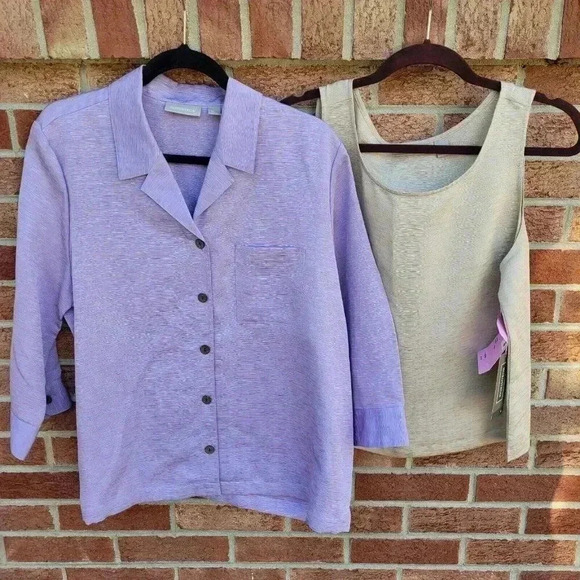 Nordstrom Silk Linen Shirt and Tank Women's Large New with Tags - Picture 1 of 9